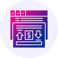 Cost per click Circle Icon Minimal Gradient Style vector