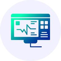 Ecg reading Gradient Style Icon vector