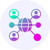 Network Icon Minimal Gradient Style vector