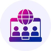 Online community Icon Minimal Gradient Style vector