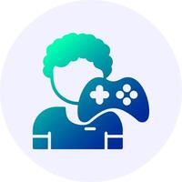 Gamer Icon Gradient Circle Design vector