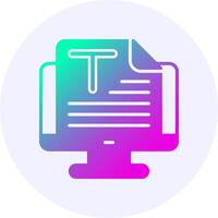 Text Icon Minimal Gradient Style vector