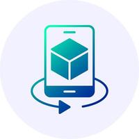 3d modeling Icon Minimal Gradient Style vector