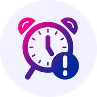 Alarm clock Notification Icon Minimal Gradient Style vector