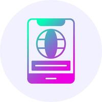 Mobile Icon Gradient Circle Style vector