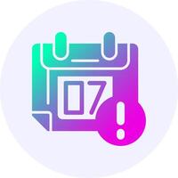Calendar event Notification Icon Minimal Gradient Style vector