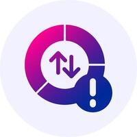 Data usage Notification Icon Minimal Gradient Style vector