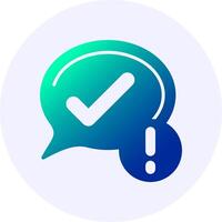Checkmark Notification Icon Minimal Gradient Style vector
