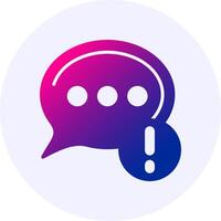 Chat message Notification Icon Minimal Gradient Style vector