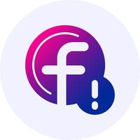 Facebook Notification Icon Minimal Gradient Style vector