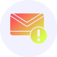 Email Notification Icon Minimal Gradient Style vector