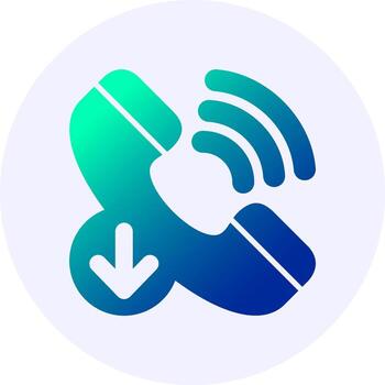 Incoming call Notification Icon Minimal Gradient Style vector