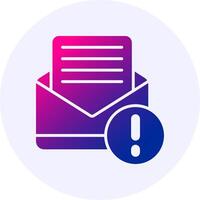 Mail Notification Icon Minimal Gradient Style vector