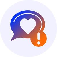 Heart Notification Icon Minimal Gradient Style vector