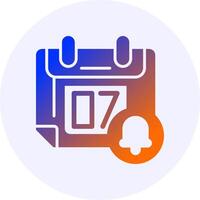 Reminder Notification Icon Minimal Gradient Style vector