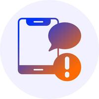 SMS Notification Icon Minimal Gradient Style vector
