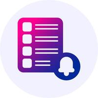 Task List Notification Icon Minimal Gradient Style vector
