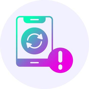 Sync Notification Icon Minimal Gradient Style vector