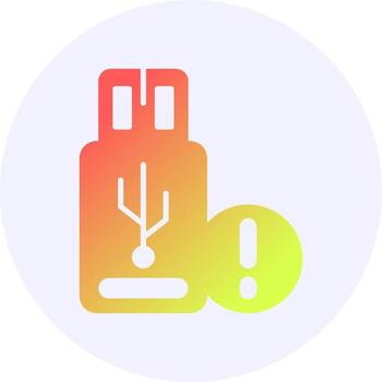 USB Notification Icon Minimal Gradient Style vector