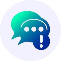 Speech bubble Notification Icon Minimal Gradient Style vector