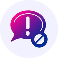 Warning Notification Icon Minimal Gradient Style vector