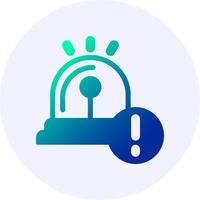 Siren Alarm Notification Icon Minimal Gradient Style vector