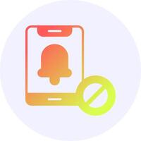 Notifications off Notification Icon Minimal Gradient Style vector