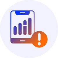 Signal strength Notification Icon Minimal Gradient Style vector