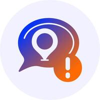 Location Notification Icon Minimal Gradient Style vector