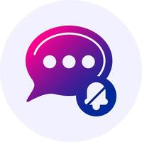 Silent mode Notification Icon Minimal Gradient Style vector