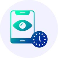 Screen timeout Notification Icon Minimal Gradient Style vector