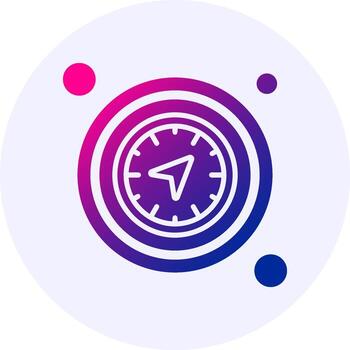 Compass Button Navigation Icon Minimal Gradient Style vector