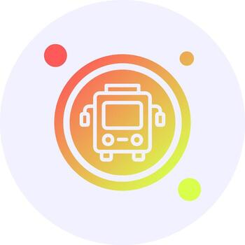 Bus Navigation Icon Minimal Gradient Style vector