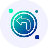 Turn left Navigation Icon Minimal Gradient Style vector
