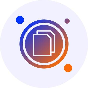 Copy Button Navigation Icon Minimal Gradient Style vector
