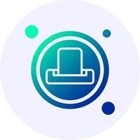Print Button Navigation Icon Minimal Gradient Style vector