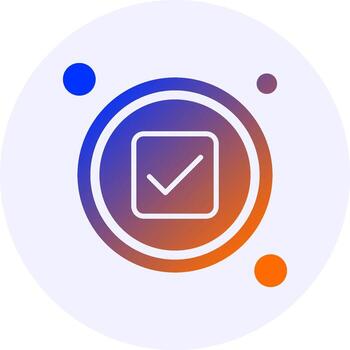 cheque botón navegación icono mínimo degradado estilo vector