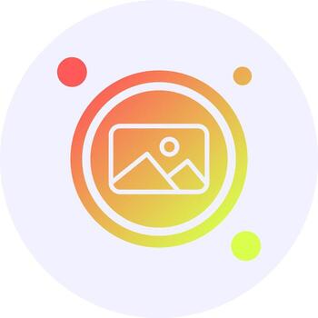 Picture Button Navigation Icon Minimal Gradient Style vector