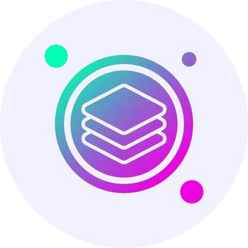 Layer Button Navigation Icon Minimal Gradient Style vector