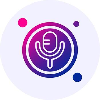 Voice Button Navigation Icon Minimal Gradient Style vector