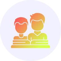 Group reading session Icon Minimal Gradient Style vector