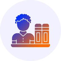 Librarian with a book Icon Minimal Gradient Style vector