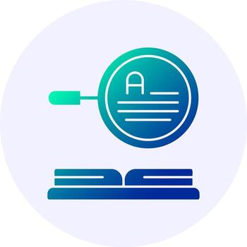 Reading comprehension char Icon Minimal Gradient Style vector