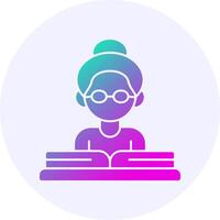 Teacher with a book Icon Minimal Gradient Style vector