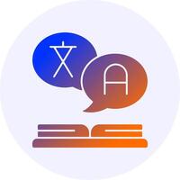 Sign language Icon Minimal Gradient Style vector