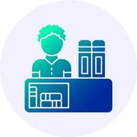 Library checkout counter Icon Minimal Gradient Style vector