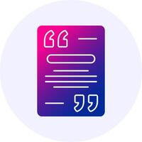 Literature quote Icon Minimal Gradient Style vector