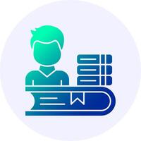 Student with books Icon Minimal Gradient Style vector