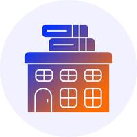 School library Icon Minimal Gradient Style vector