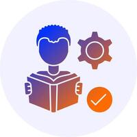 Study Skills Icon Minimal Gradient Style vector